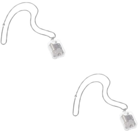 MUCKLILY 2St Spieluhr aus Acryl neuer Heimschmuck Weihnachtsgeschenke Weihnachtssto Halsketten einzigartige Halskette einzigartiges Kettendekor Nacken schmücken Schloss im Himmel Musikbox