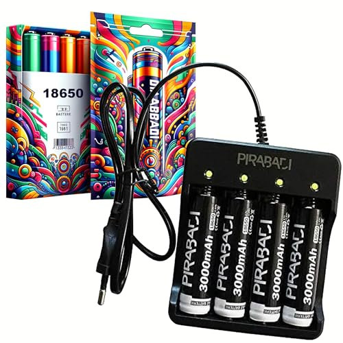 CHARGEUR LAMPE MOD ACCU LED + 4 PILE BATTERIE 3.7V 3000MAH RECHARGEABLE | MARQUE FRANCAISE | ACCU AKKU BATTERY BATTERIE | AVEC TETE NON PLATE | POUR JOUET LAMPE TORCHE LAMPE FRONTALE ETC...