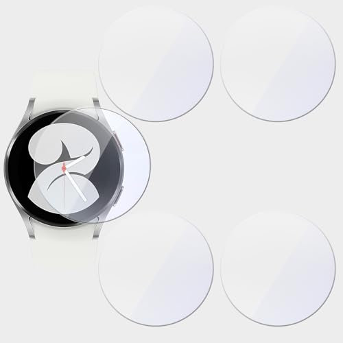 DHWEKU 5 Piezas Protector de Pantalla Compatible con Samsung Galaxy Watch 5/4 40mm, Impermeable Vidrio Templado Protectora Resistente Rayones Protectora para Galaxy Watch 4/5