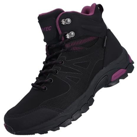 HI-TEC Damen Jackdaw Mid Wp Outdoor-Schuhe - Ultraleicht – Mesh-Komfort - Schwarz - 36