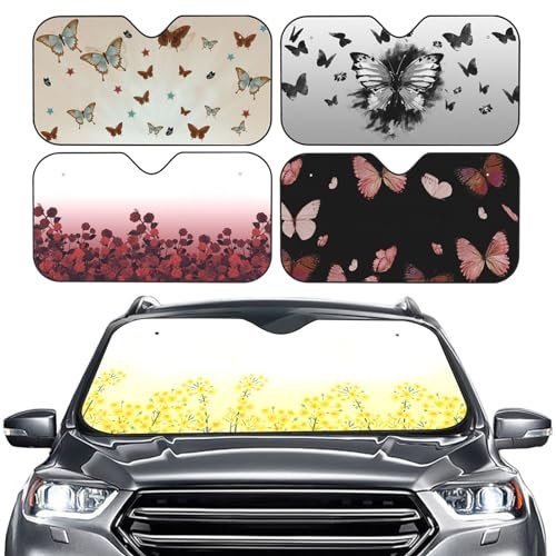 Parasol para Parabrisas de Coche con Texto fotográfico Personalizado, Visera Solar Personalizada con 1-4 Fotos, Visera Reflectante Plegable, Protector de Rayos UV para sedanes, SUV y Camiones