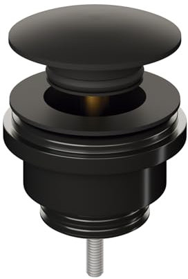 LEMONBATH - Válvula Lavabo Universal Click-Clack para Desague Lavabo - Valvula Universal Lavabo Negro Mate - Válvula con Tapon Lavabo - Duradero, Fácil de Limpiar, Montaje Fácil