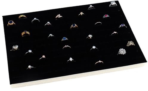 Montesy Foam Rings Display Tray Storage Box 100 Slot Holder Organizer For Jewelry Case