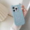UEEBAI Case for iPhone 15 Pro Max 6.7 inch, Cute Glitter Bling Shine Candy Color Cat Shape Soft TPU Phone Case, Shockproof Silicone Slim Pretty Case Protective Non-yellowing Cover,Blue