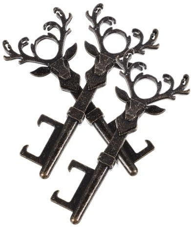 FELTECHELECTR 3stücke Vintage Weihnachts-rentierkopf Flaschenöffner Zinklegierung Für Partys Camping Und Zuhause Funktioneller Kapselheber Für Und Geschenkideen