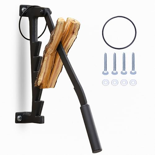 Yinnhom Log Splitter Wall Mounted, Manual Wood with Screws Log Splitter, Portable Firewood Splitter, Efficient Wood Kindling Splitter Firewood Cutter, Splitting Kindling Tool for Home & Outdoor Use
