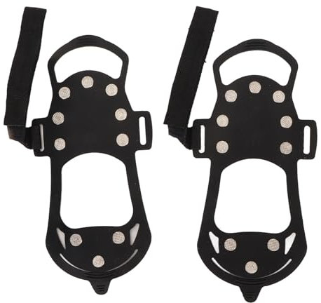 Eisklampen, 10 Zähne, Eisklampen, rutschfestes Steigeisen aus Edelstahl zum Eisfischen, Bergsteigen (S)