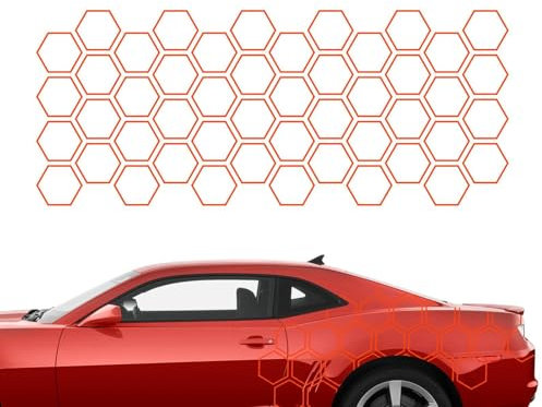 Auto-Waben-Seitenaufkleber – Waben-Autoaufkleber, Waben-Vinyl-Aufkleber | Selbstklebender Aufkleber von Scratch Hiddens, selbstklebend, 50 x 200 cm, sechseckige Karosserieaufkleber für Autotüren