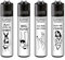 Clipper Feuerzeuge, Set mit 4 Stück, außergewöhnliche Motive (FFX Adult 5)