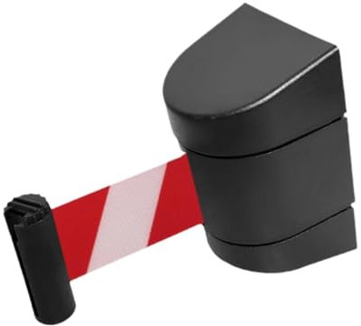 LXLAEOANG Cintas de Aviso de Seguridad Barrera de cinturón retráctil de Pared Fija de 5M Multiusos con Estuche for oficinas Accesorio de almacén Profesional Ligero(Red White Belt)