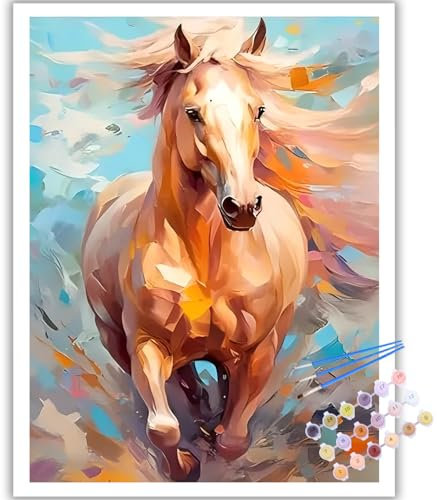 Cheval Peinture Numero Adulte, Cheval Kits de Peinture au Numéro, Coloriage Par Numéro Pour La Décoration De La Maison 40x50 cm