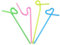 Plant-Based Reusable Bendy Straws (100, Multicolour Long Bendy)