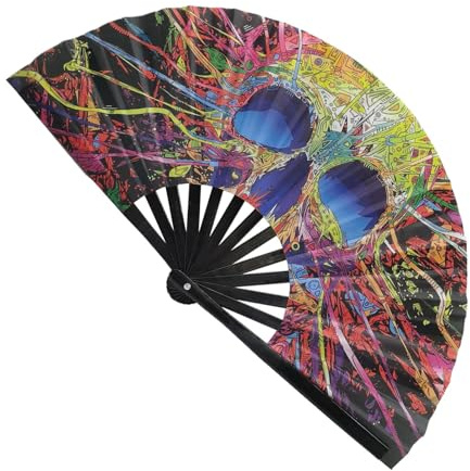 Große Fans der Hand zum Tanzen, große faltbare Fans zum Tanzen | Big Fans mit faltbaren Händen von 33 cm (13 Zoll), Kung Fu Handwerk mit Kühlbox, Handkühlbox, Heimdekoration, Tanzzubehör