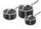 Ninja ZEROSTICK Ceramic Pro 3-Piece Pan Set, Scratch Resistant, Made PTFE-Free, All Hob Compatible, Black CW33000UK