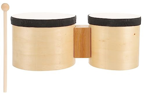 Hoement Trommel Holz Mit Trommelstöcken Schlaginstrument Für Erwachsene Und Anfänger Traditionelles Percussion Instrument Beige Tragbar Für Musikübungen