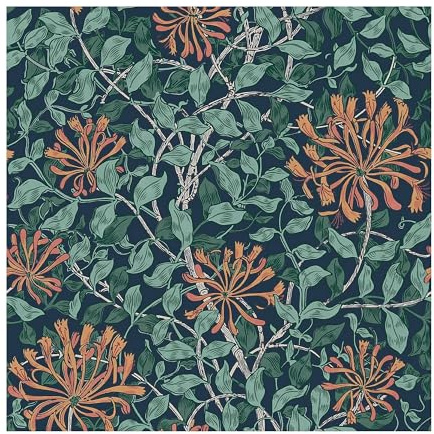 WILLIAM MORRIS AT HOME Honeysuckle Tidewater Blue Wallpaper | Paste The Wall | Blue Floral | Eco-Friendly