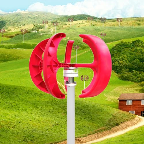 Asdfeop Aerogenerador Vertical Tipo Linterna, 12 V, 24 V/100 W, 600 W, con Controlador Integrado para terrazas, chalets, Barcos de Pesca y autocaravanas, 100 W/12 V