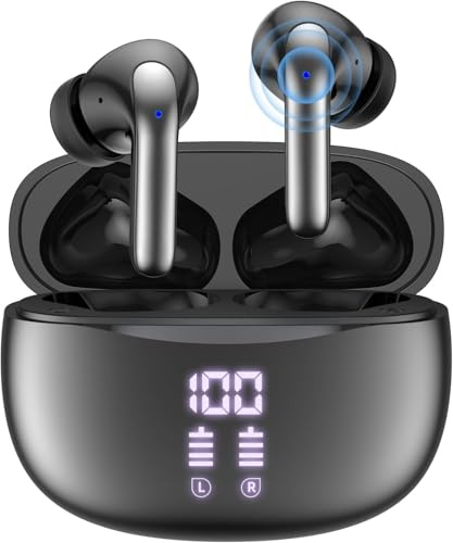 Kabellose Kopfhörer Bluetooth 5.3, 2026 Wireless in Ear Ohrhörer, 50H Tiefer Bass Ohrhörer, IPX5 Wasserdicht Sport Wireless Charger & USB-C Earbuds, Dual Mikrofon Noise Cancelling kopfhörer,with LED