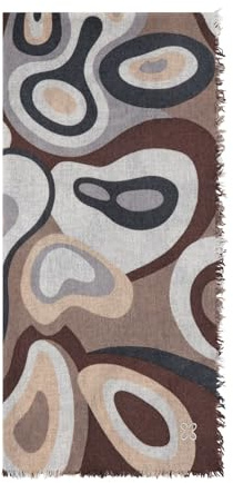 CODELLO Schal aus Woll-Kaschmir-Mischung mit Bubble-Print Farbe grau