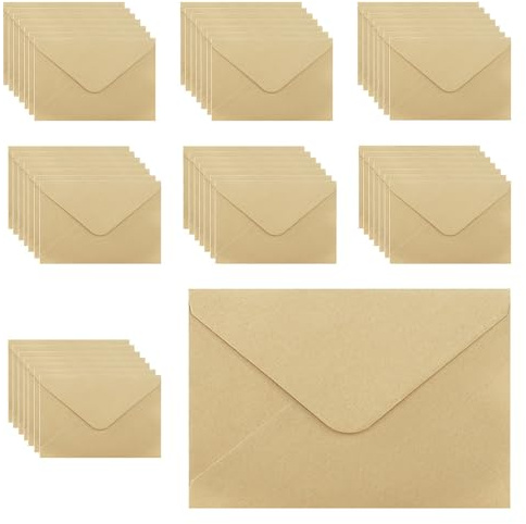 WYAN Paquete de 50 15.5 x 10.5 cm Negro Mini Sobres Kraft,Sobres con Solapa Clásica,Sobre Adhesivos,para Tarjeta de regalo,Tarjetas de felicitación,Invitación(No incluye tarjeta)