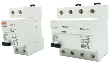 Disjoncteur différentiel type A/AC/B Disjoncteur FI RCD Rail DIN 2p 40A 63A 30mA 10KA (Classe AC EM Type, 2P63A30MA)