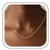SLOONG Kette Gold Damen-18K Vergoldete 925 Sterling Silber Über 1,2 mm Boxkette Goldkette für Damen, Mütter und Freundinnen