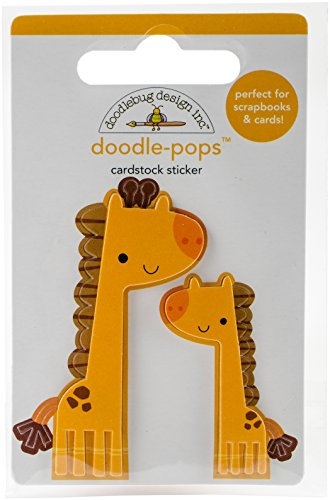 Doodlebug Doodle-Pops 3D Stickers -at The Zoo Jenny & JoJo Giraffe