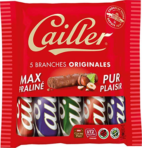 Cailler 5 Branches Originales, Chocolat Au Lait, Max Praliné, 115g