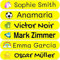 50 Personalisierte Namensaufkleber für Kinder. Klebeetiketten zum Beschriften von Schule, Kindergarten, Büchern, Spielzeug, Tupper. Wasserdichte Etiketten 6x1 cm