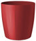 Floralo Teramo Übertopf 30cm Durchmesser x 29cm hoch rot, glänzend, in den Boden eingelassene Rollen