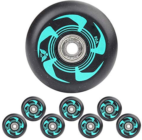 Inline Skate Rollen mit ABEC-9-Lagern 72 mm 76 mm 80 mm 90A Ersatz Rollen für Hockey Skates 8er-Pack,Grün,76mm