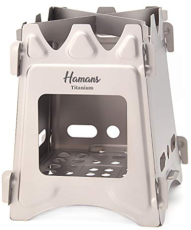 Hamans Titanium Wood Burning Stove, Camping Stove, Foldable Titanium Portable Backpacking Stove for Outdoor Camping Picnic BBQ