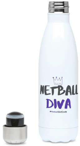 NetballGirlCode Hydro Wasserflasche – Netball-Geschenk für Frauen und Mädchen, Netballspieler & Trainer (Netball Diva)