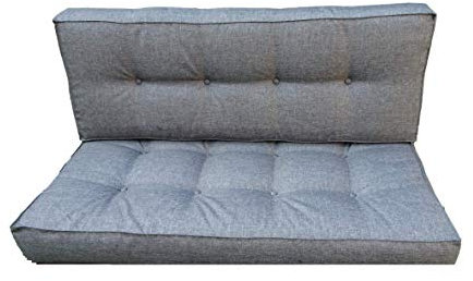 Palettenkissen Schaumkissen/Kissen Palettensofa Euro Paletten/europalleten sitzkissen/sitzkissen palettenmöbel/palettenkissen Outdoor/Sitzkissen 120 x 60 cm (Silber, 2X teiliges Set)
