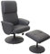 Relaxsessel Helsinki, Fernsehsessel Relaxliege TV-Sessel mit Hocker - Kunstleder, mattgrau