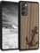kwmobile Hülle kompatibel mit Samsung Galaxy S20 FE Hülle - Holz Case - Handy Cover - TPU Handyhülle in Dunkelbraun Anker Vintage