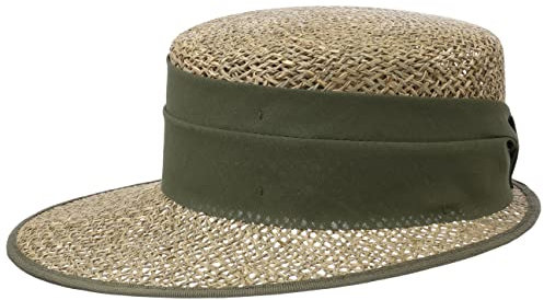 LIPODO Gorra de Paja Breezy Mujer - Made in Italy Sol Playa Visera para el con Primavera/Verano Verano - Talla única Natural-Verde Oliva