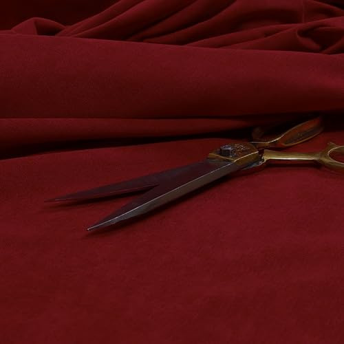 Redbrick Mill Fabrics Flach gewebter Chenille-Polsterstoff mit matter Oberfläche für Sofas, Stühle, Möbel, flammenbehandelter Stoff in roter Farbe (1 Meter)
