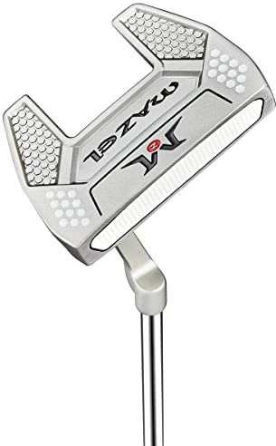MAZEL Golfschläger-Putter für Herren, Rechtshänder, 86,4 cm, Premium-Schlägel-Putter-Einsatz, gefrästes Gesicht, Putterschlägerhaube im Lieferumfang enthalten (silberfarbene und blaue Griffe)