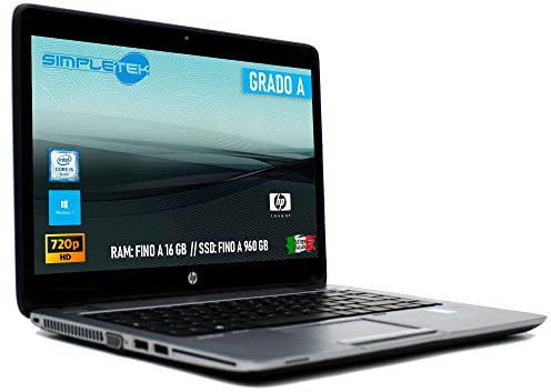 Notebook HP EliteBook 840 G1 Core i5 fino a 2.90GHz | Display Touch Screen 14,1” HD+ | Windows 11 Pro 8GB RAM SSD 240GB | Webcam integrata VGA DP PC Computer Portatile Aziendale (Ricondizionato)