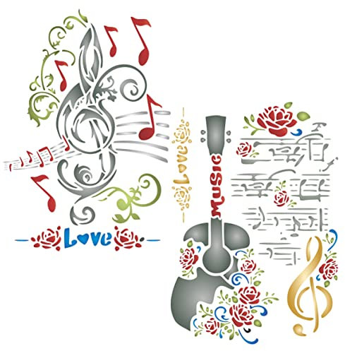 2 x Musikschablonen, 2 Stück / 11,5 x 16,5 cm (S)