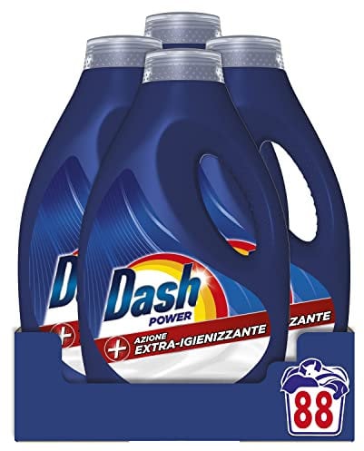 Dash + Azione Extra-igienizzante Detersivo Lavatrice Liquido 4.4L, 88 Lavaggi, Pulizia Profonda Contro Sporco E Batteri