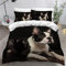 VASENA Bettwäsche Boston-Terrier Bettwäsche 135x200 Kinder Hund Haustier Schwarz Bettbezug Set Weich Microfaser Kinderbettwäsche 3 Teilig Mit ReißVerschluss Mit 2 Kissenbezug 80x80 cm