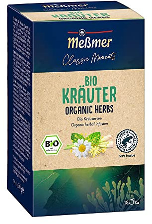 Meßmer Classic Moments Bio Kräuter | 100% Bio |Kräutertee | 18 Teebeutel