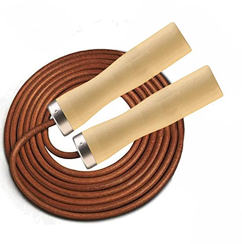 VERSAL Springseil aus echtem Leder, 360 Grad Kugellager, Holzgriffe, Gewichtsverlust, Fitness, Boxen, MMA, Cardio, Crossfit, Workout, Training