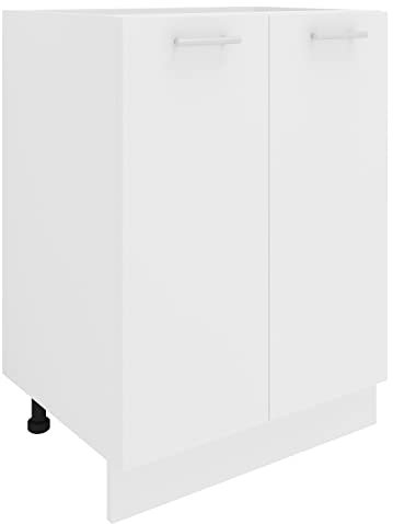 VCM Armoire de cuisine Largeur 60 cm Portes battantes Meuble bas de cuisine Esilo Armoire de cuisine Largeur 60 cm Portes battantes Meuble bas de cuisine Esilo Blanc