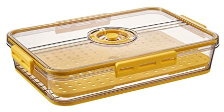JMAHM Kühlschrank Schubladen Fridge Organizer Stapelbar Kühlschrank Aufbewahrungsbox fur Küchen、Kühlschrank、Schränke (32.5x22.5x6.3cm)
