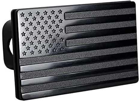 Hopbucan Amerikanische Flagge Kupplung Abdeckung - Metall USA Flagge AnhäNger Kupplung Abdeckung - Patriotische Flagge Stecker Kupplung Abdeckung (Passend für 2 EmpfäNger)