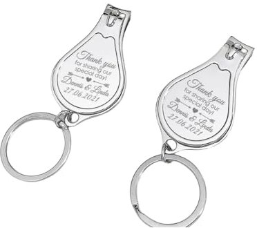 20 llaveros personalizados para cortaúñas con abridor de botellas, regalos de boda a granel para fiestas de boda, regalos de recuerdo de baby shower para invitados, llavero de recuerdo, regalo de