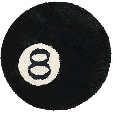 RJSQAQE Tapis noir, tapis de billard à huit balles, doux et moelleux pour décoration de chambre à coucher, salon, décoration d'intérieur, 60